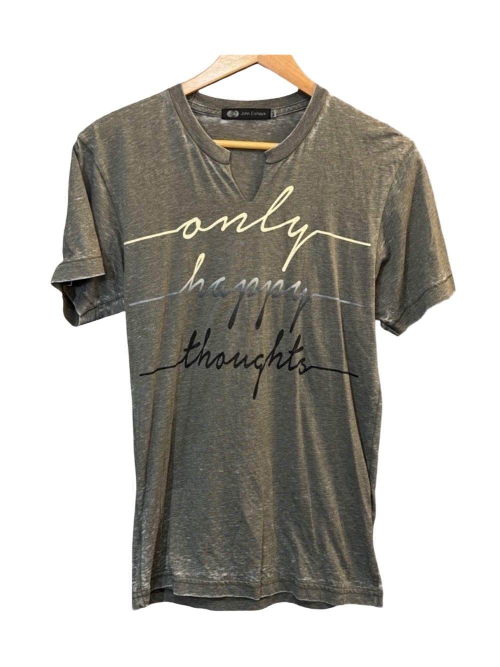 Green Short Sleeve Tee with Positive Message